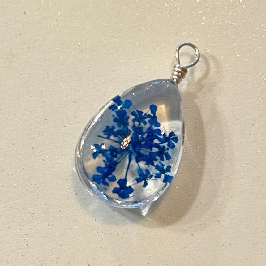 Pendentifs fleurs en verre - goutte