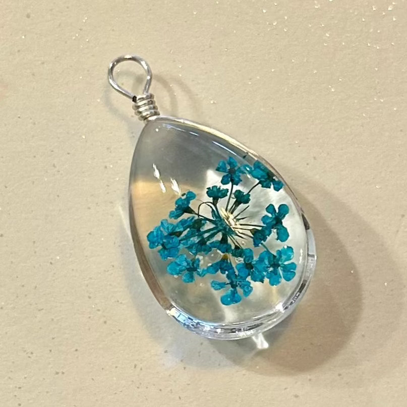 Pendentifs fleurs en verre - goutte