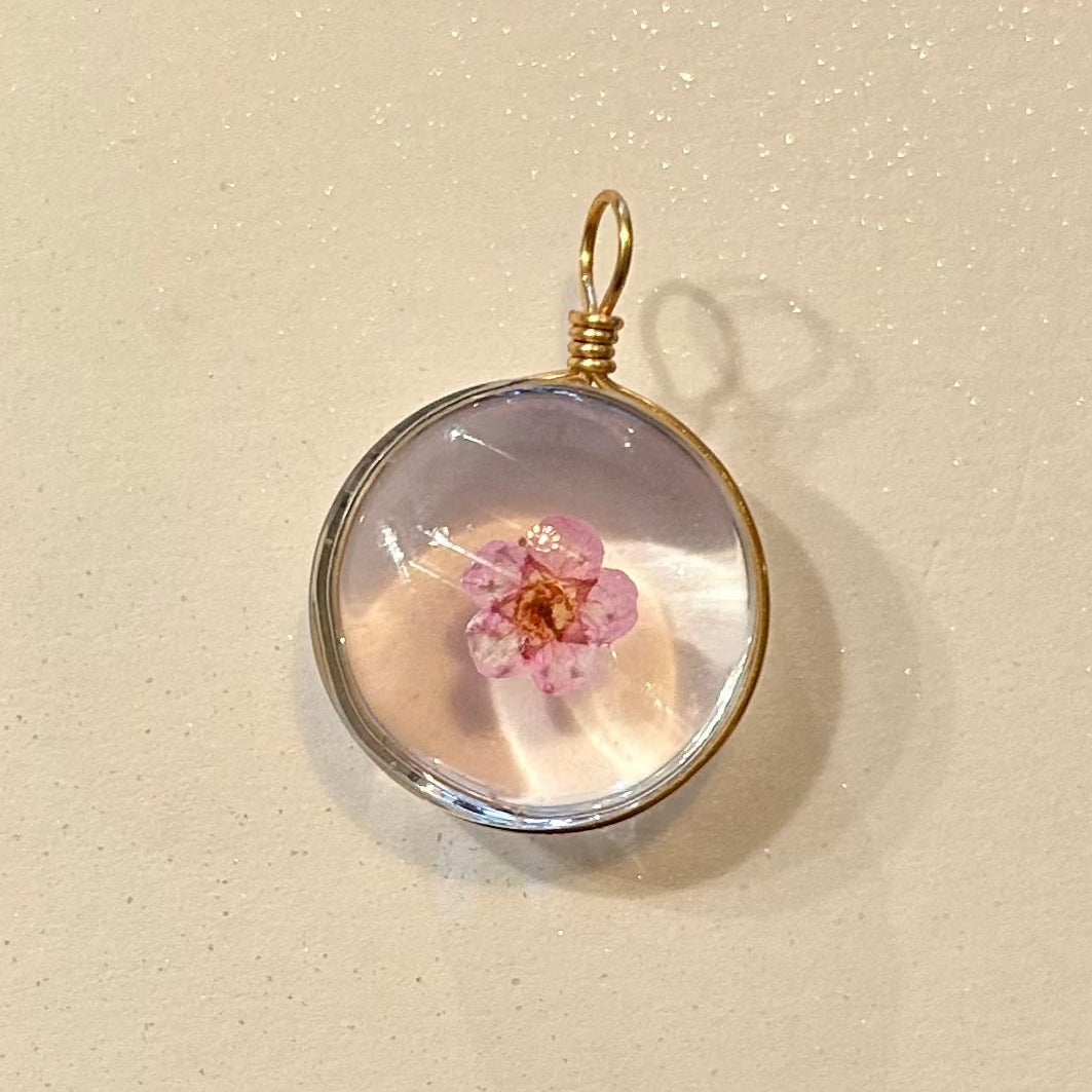 Pendentifs fleurs en verre (Rond)