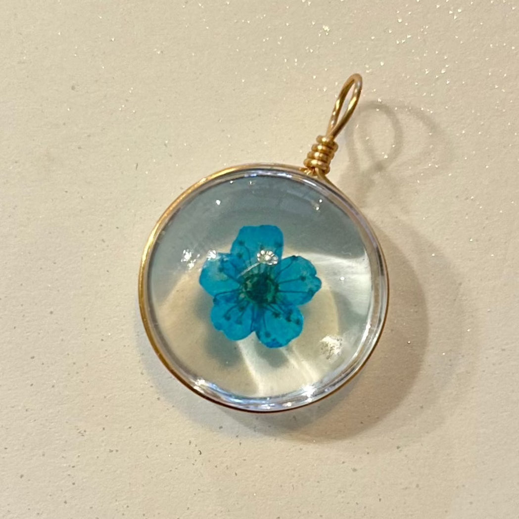 Pendentifs fleurs en verre (Rond)