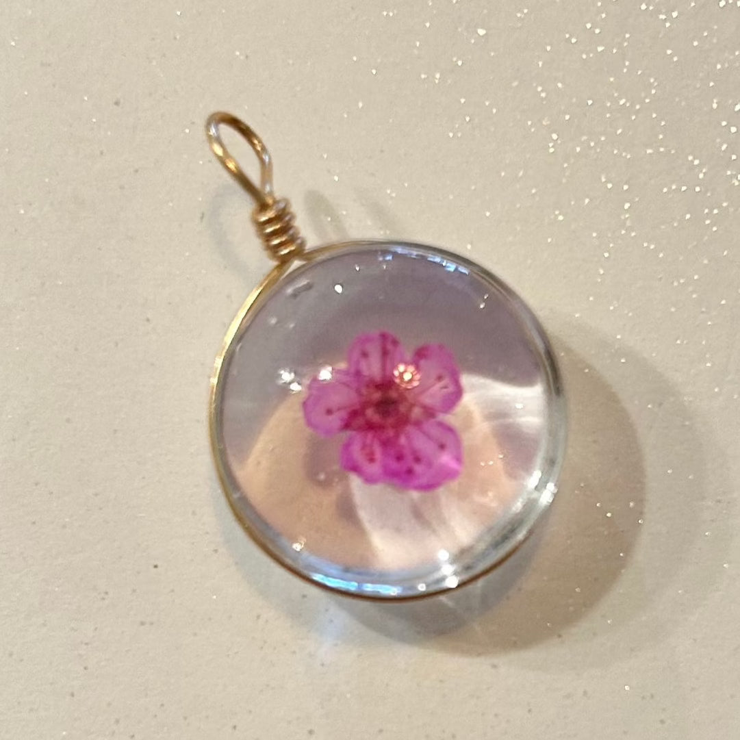 Pendentifs fleurs en verre (Rond)