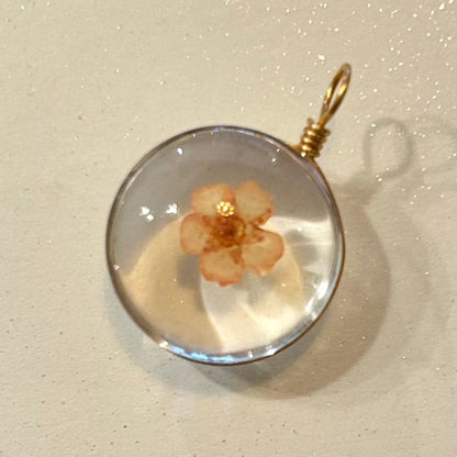 Pendentifs fleurs en verre (Rond)