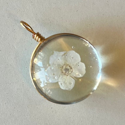 Pendentifs fleurs en verre (Rond)