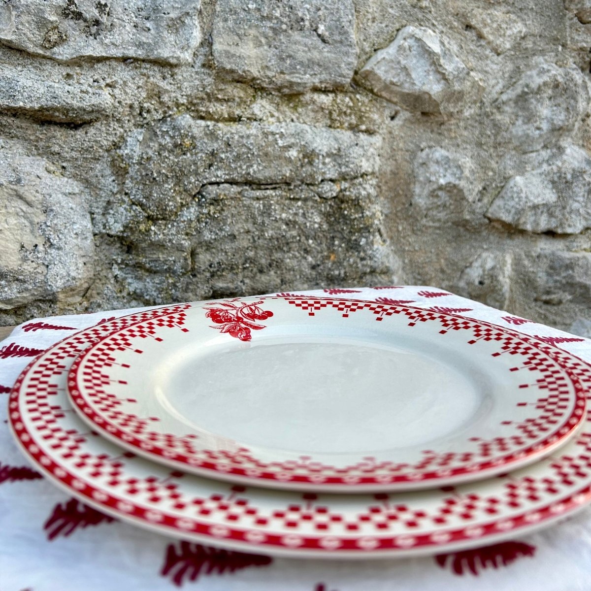 Assiette plate - Damier rouge - Mamie bohémeAssiette plate - Damier rouge