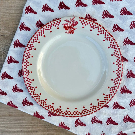 Assiette plate - Damier rouge - Mamie bohémeAssiette plate - Damier rouge