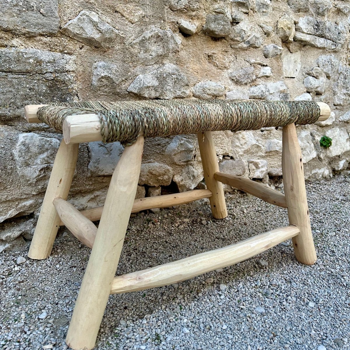 Banc en doum - pieds évasés - Mamie bohémeBanc en doum - pieds évasés