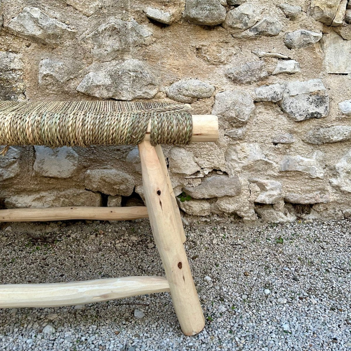 Banc en doum - pieds évasés - Mamie bohémeBanc en doum - pieds évasés