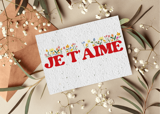 Carte postale à planter "Je t'aime floral" - Mamie bohémeCarte postale à planter "Je t'aime floral"