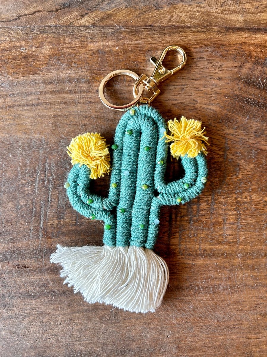 Porte clé - Cactus macramé - Mamie bohémePorte clé - Cactus macramé