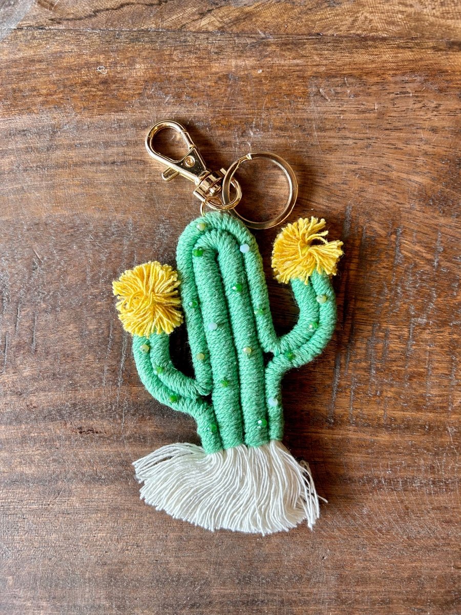 Porte clé - Cactus macramé - Mamie bohémePorte clé - Cactus macramé