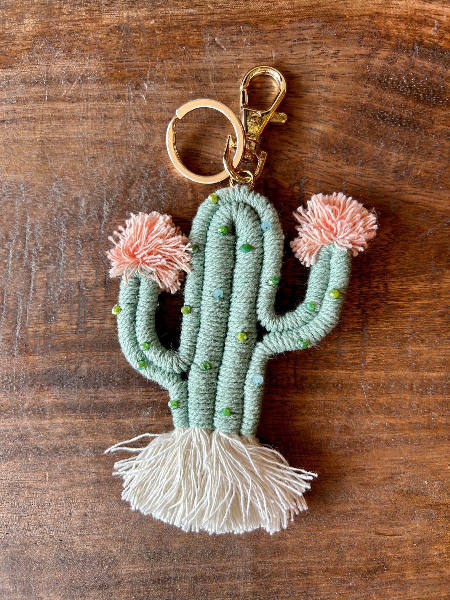 Porte clé - Cactus macramé - Mamie bohémePorte clé - Cactus macramé