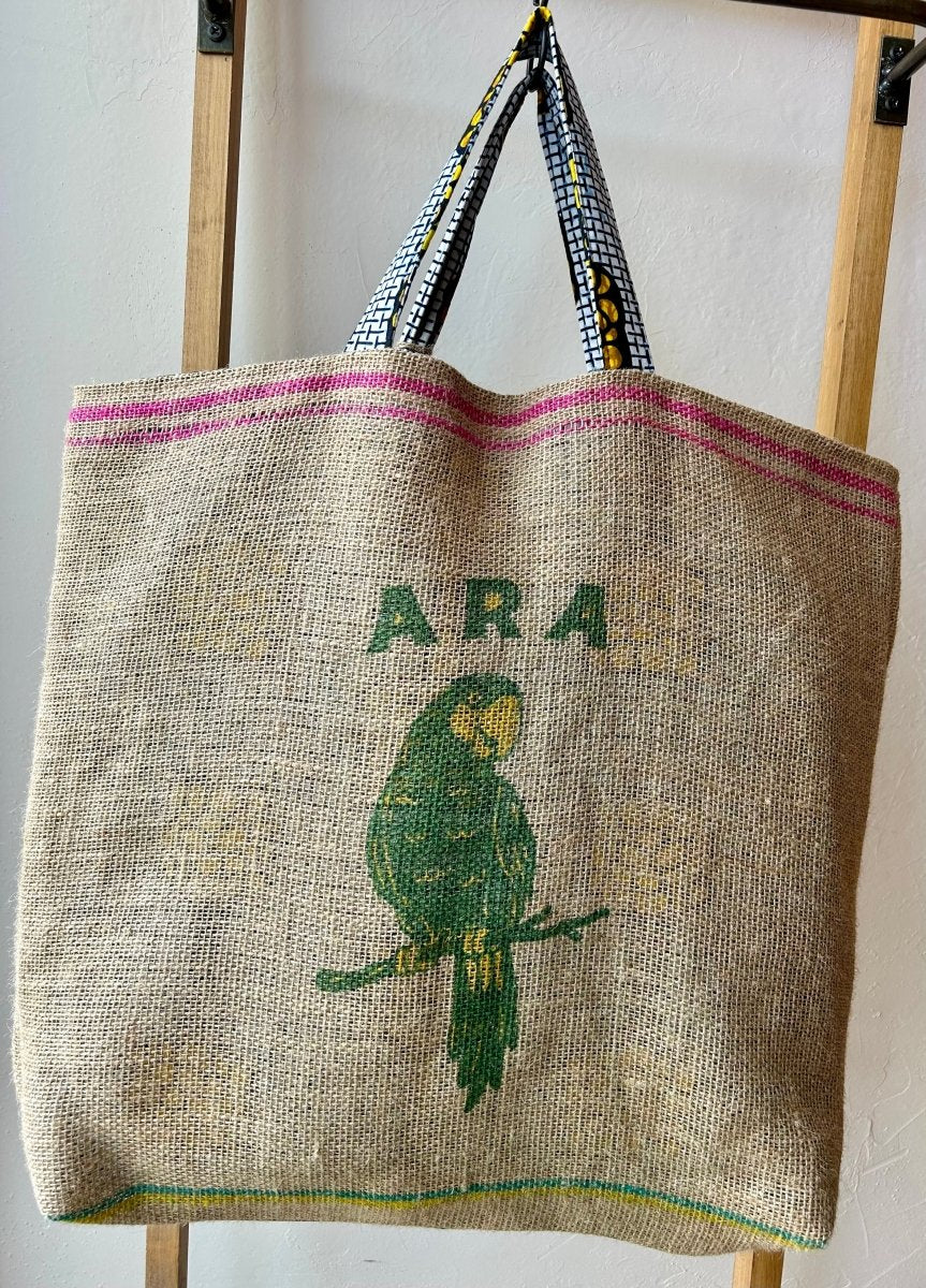 Sacs upcyclés en toile de jute & Wax - Mamie bohémeSacs upcyclés en toile de jute & Wax