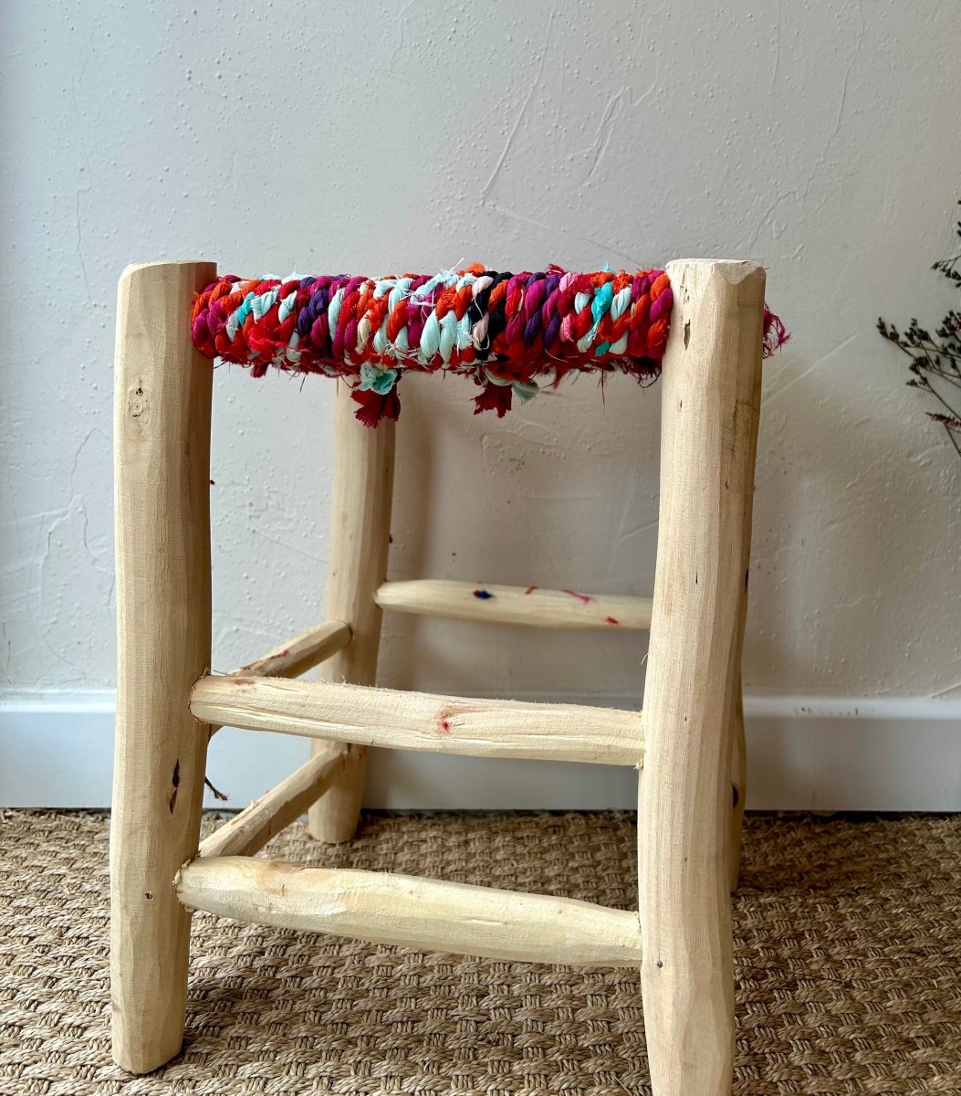 Tabouret bouchrouite - multicolore - Mamie bohémeTabouret bouchrouite - multicolore