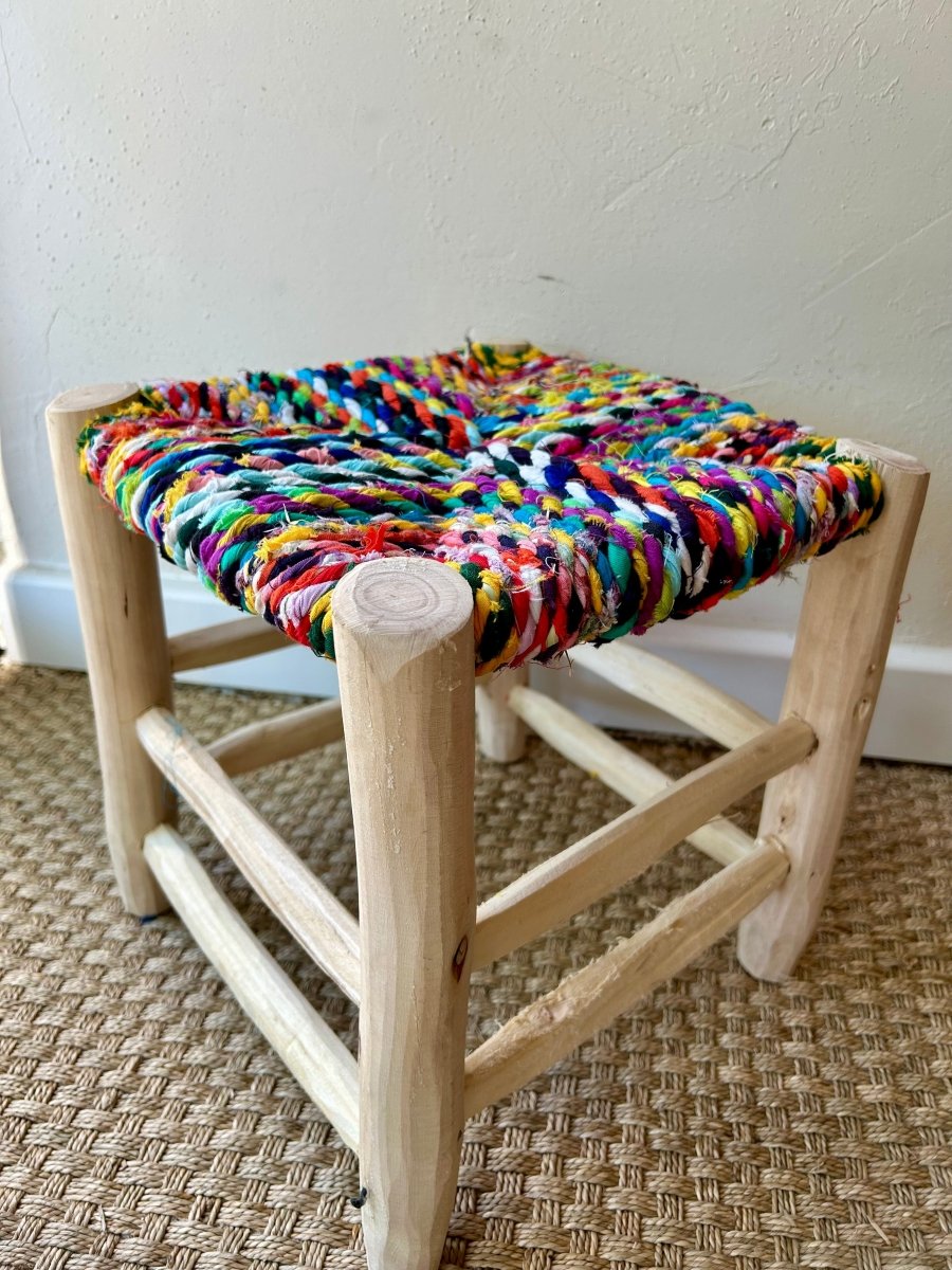 Tabouret bouchrouite - multicolore - Mamie bohémeTabouret bouchrouite - multicolore